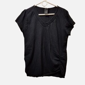 Grace Elements Black V-Neck Cap Sleeve T-Shirt